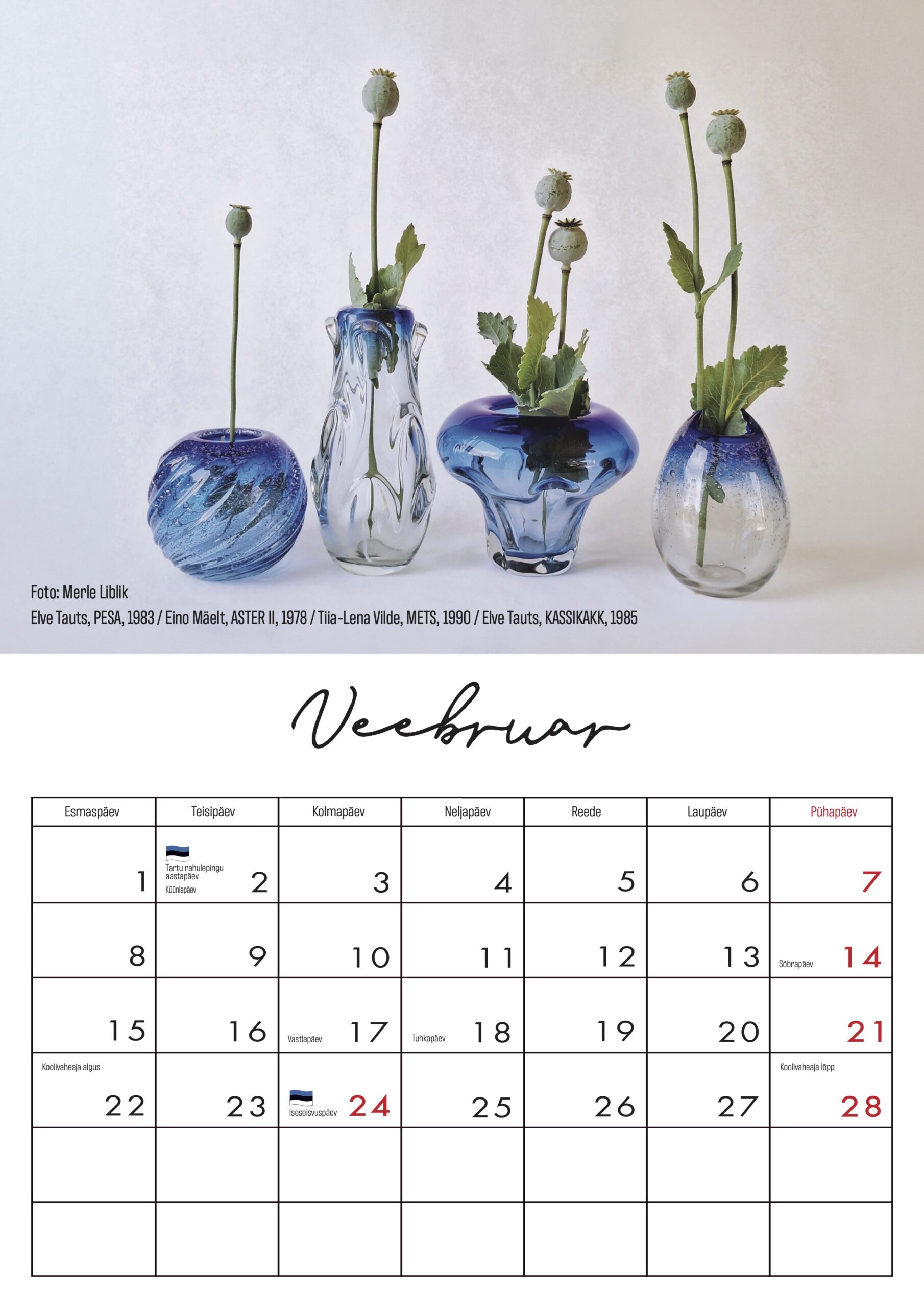 Tarbeklaasi kalender 2027 veebruar